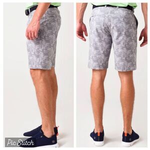 Peter Millar Shorts Mens Size 34 Gale Gray Camo Shackleford Performance Hybrid